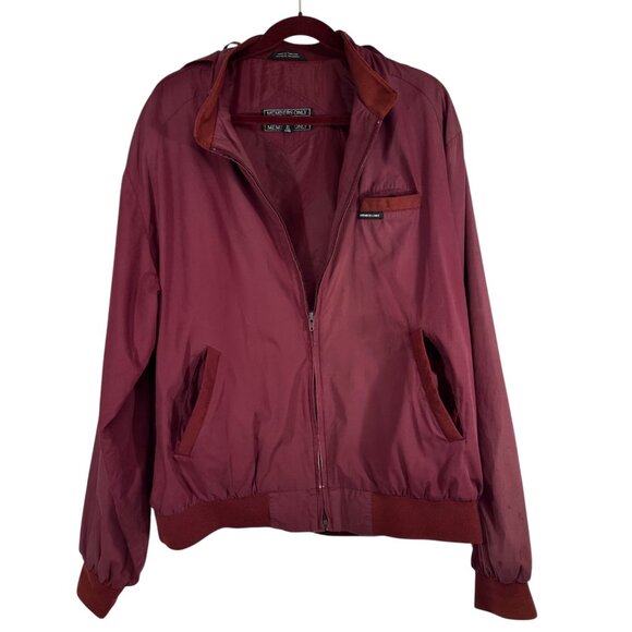 Members Inly Vintage 1980s Burgundy Full-Zip Windbreaker Jacket Mens Size Large - Picture 1 of 16